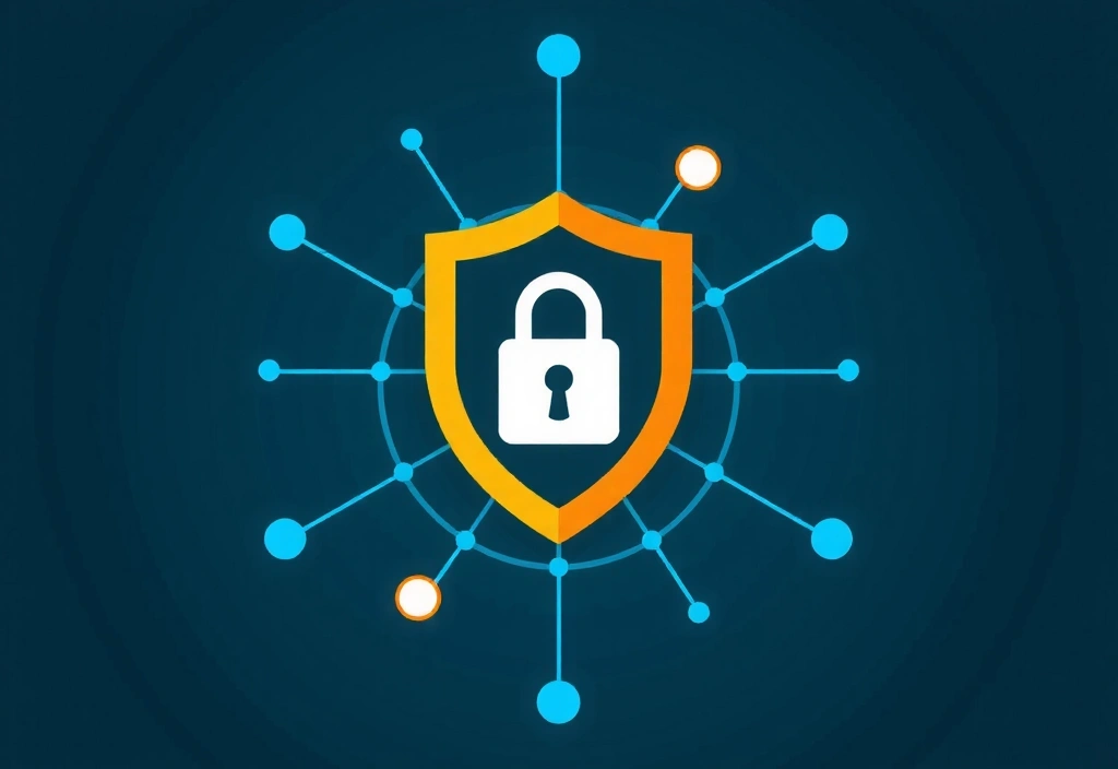 Ilustracja przedstawiająca bezpieczne dane cyfrowe, symbolizująca prywatność i ochronę informacji.