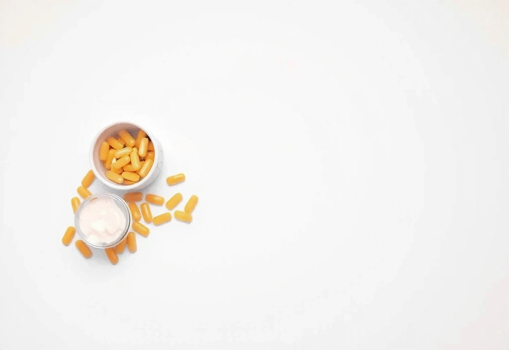 Kapsułki probiotyczne i małe jogurty